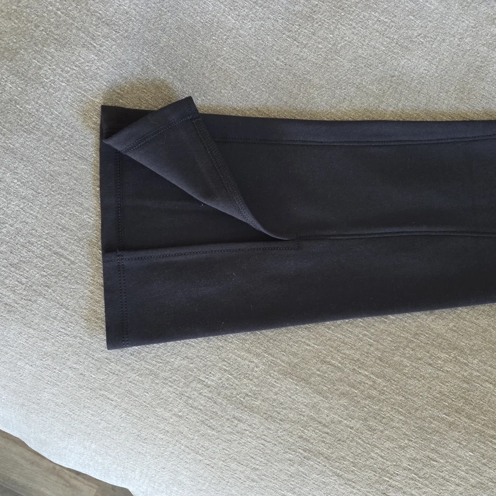 Black Flare Leggings Split Front Nwt